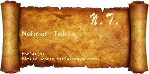 Nehrer Tekla névjegykártya